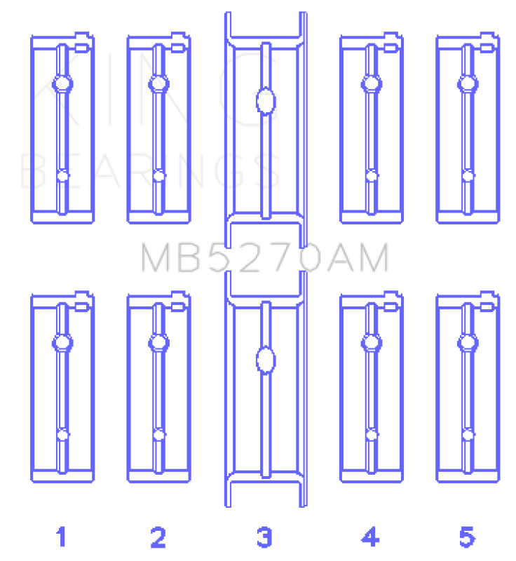 Jeep 148 DOHC 16V Engine Bearings - King Engine Bearings - Size +0.5mm, Bi-metal Aluminum Material - `03-`09